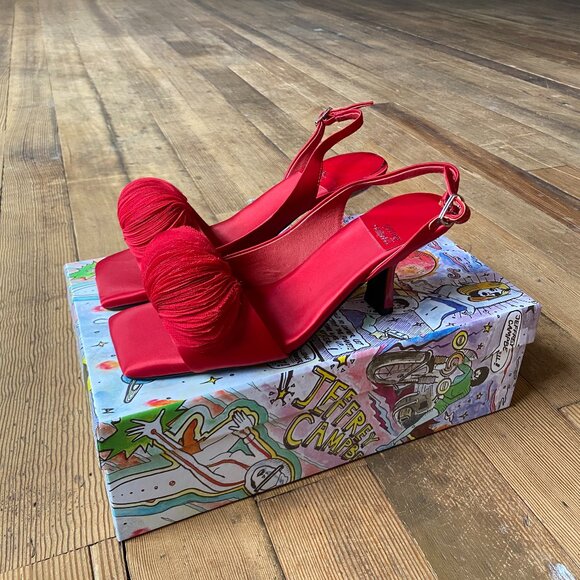 Jeffrey Campbell Duffy Red Satin Heel